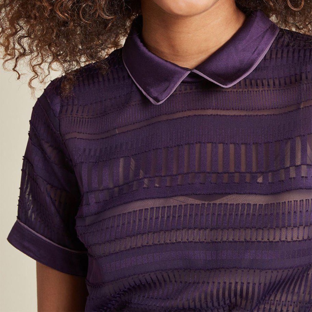 Modcloth Logical & Lovely Purple Collared Blouse